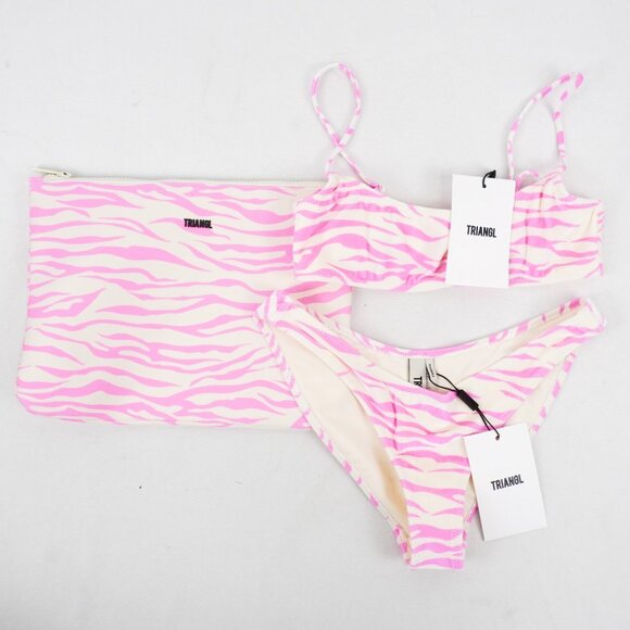 Triangl Pink Plaz Velvet Crop Bikini Top & Bottom Set in Size XXS - NWT - Picture 2 of 12